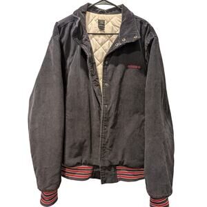 Vintage Y2k Adidas Corduroy Jacket Embroidered Logo Varsity Jacket